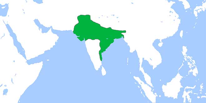 Mapa del Imperio Gupta