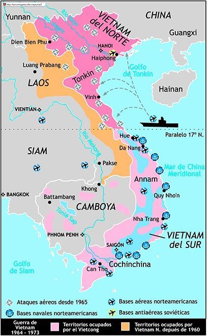 mapa guerra vietnam